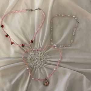3 pack of beaded choker necklaces